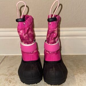 Columbia Fuchsia and Black Kids Snow Boots